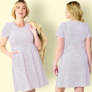 Draper James RSVP‎ Red, White, & Blue Striped Midi Dress | Size  XXL | July 4